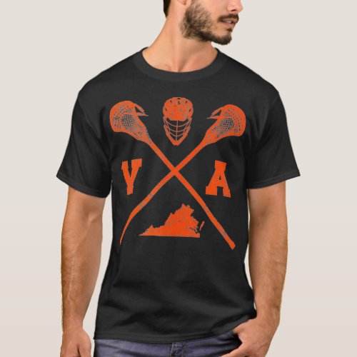Virginia Lacrosse Vintage VA LAX Weathered  T_Shirt