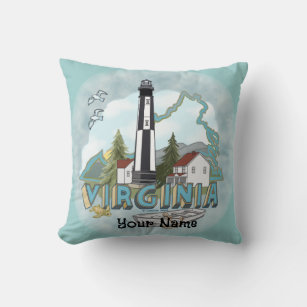 Virginia Lighthouse custom name Pillow