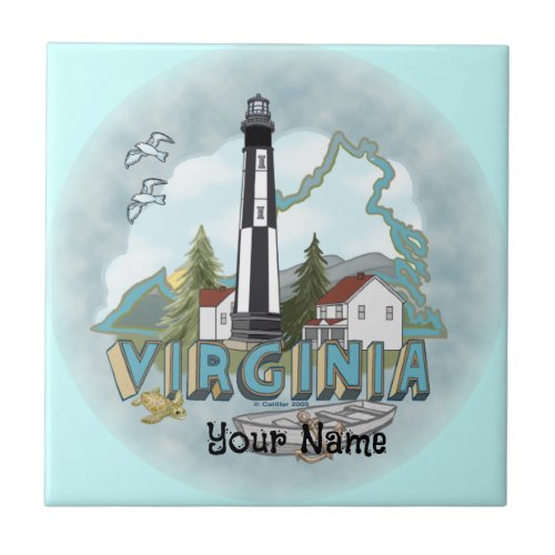 Virginia Lighthouse custom name Tile