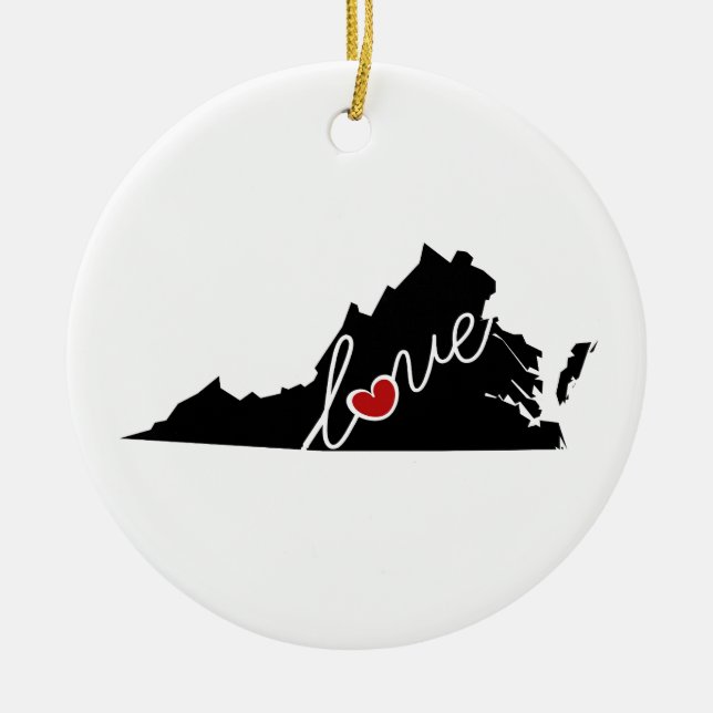 Virginia Love!  Gifts for VA Lovers Ceramic Ornament (Front)
