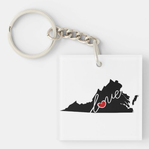 Virginia Love  Gifts for VA Lovers Keychain