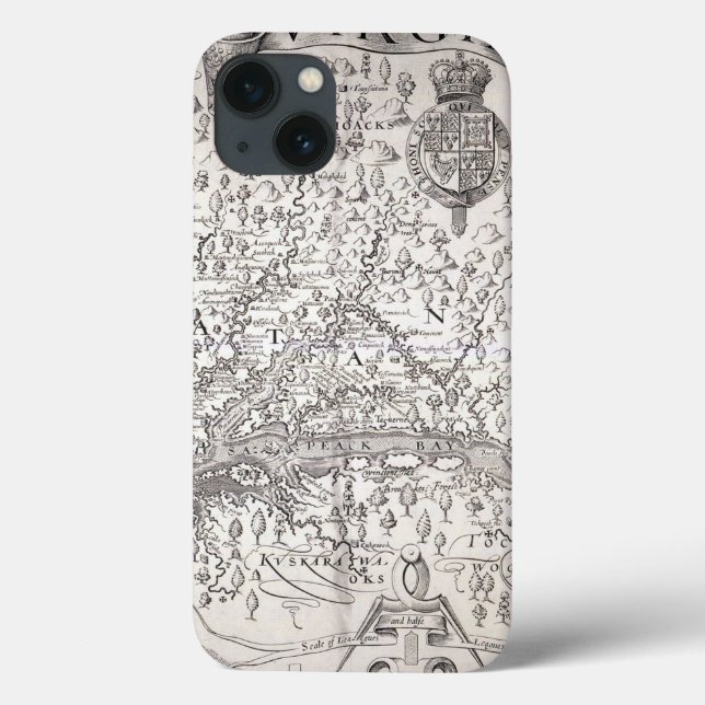 Virginia Map, 1612 Case-Mate iPhone Case (Back)