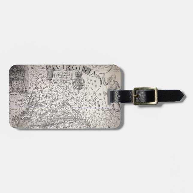 Virginia Map, 1612 Luggage Tag (Front Horizontal)