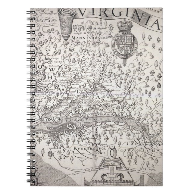 Virginia Map, 1612 Notebook (Front)