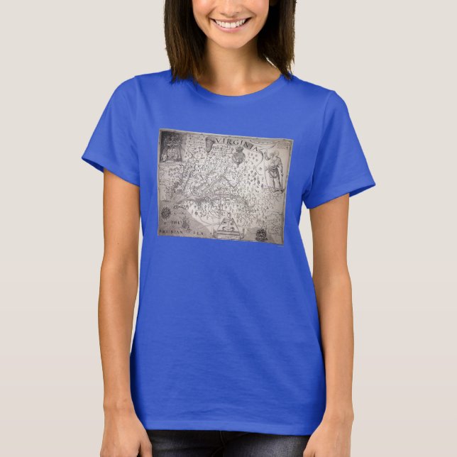 Virginia Map, 1612 T-Shirt (Front)