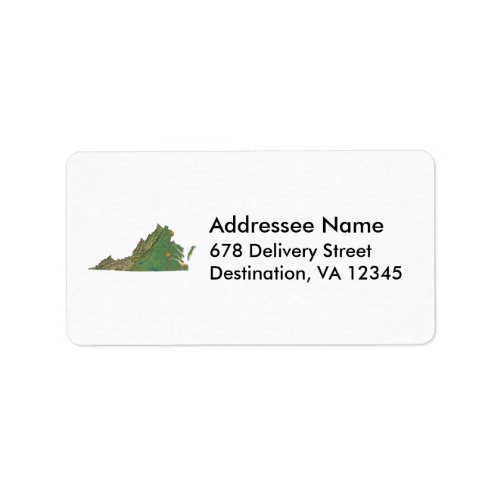 Virginia Map Address Label