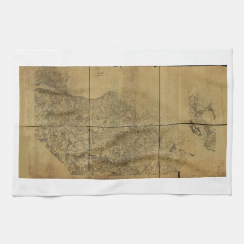 Virginia Map Alexandria to the Potomac River 1860 Kitchen Towel