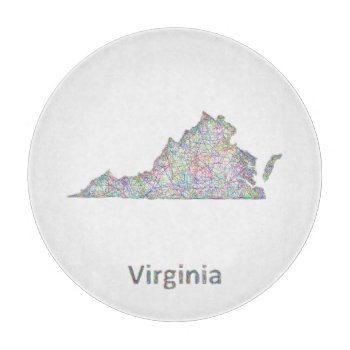 Virginia Map Cutting Board by ZYDDesign at Zazzle