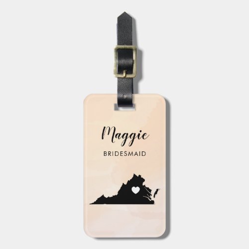 Virginia Map Luggage Tag Wedding Party Welcome Luggage Tag