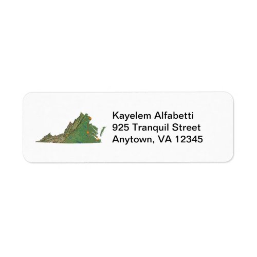 Virginia Map Return Address Label