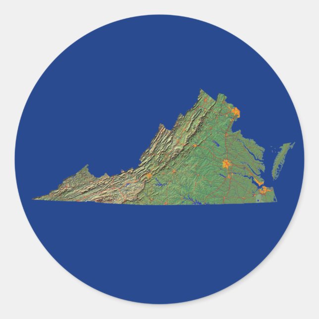 Virginia Map Sticker (Front)