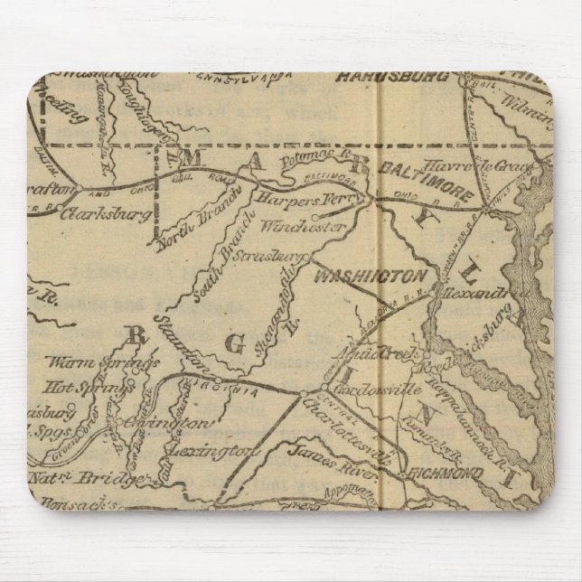 Virginia, Maryland, Delaware Mouse Pad (Front)