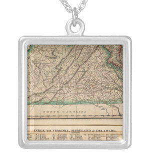 Virginia, Maryland, Delaware Silver Plated Necklace