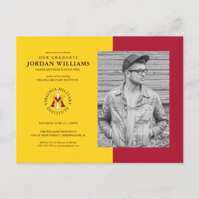Virginia Military Institute | Graduation Announcement Postcard (Front)