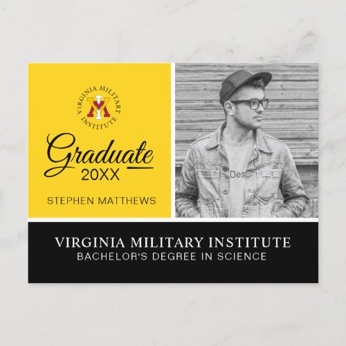 Virginia Military Institute  Graduation Announcement Postcard