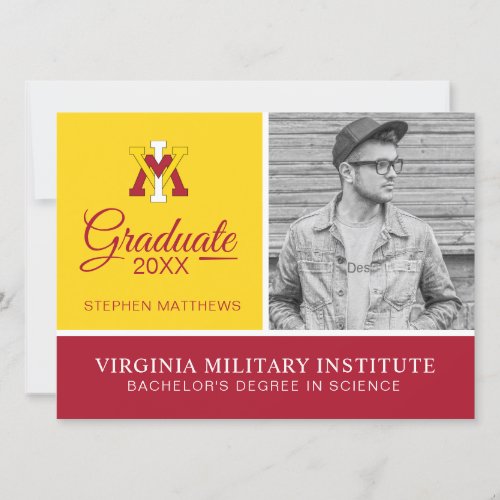 Virginia Military Institute Insignia  Graduation Invitation