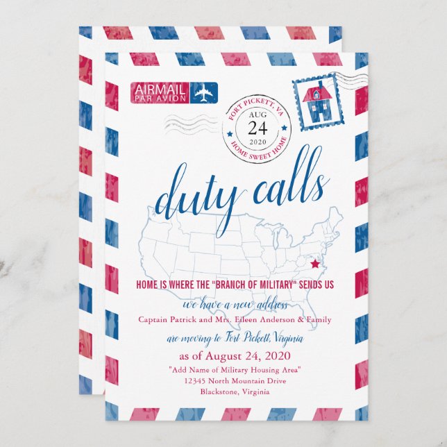 Virginia Military Moving Announcement (Front/Back)