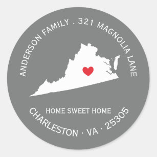VIRGINIA   New Home Address Label Sticker