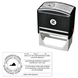 Virginia Notary Public Acknowledgement Stamp
