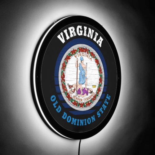 VIRGINIA OLD DOMINION STATE FLAG LED SIGN