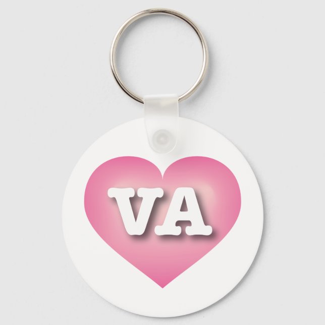 Virginia Pink Fade Heart - I love VA Keychain (Front)