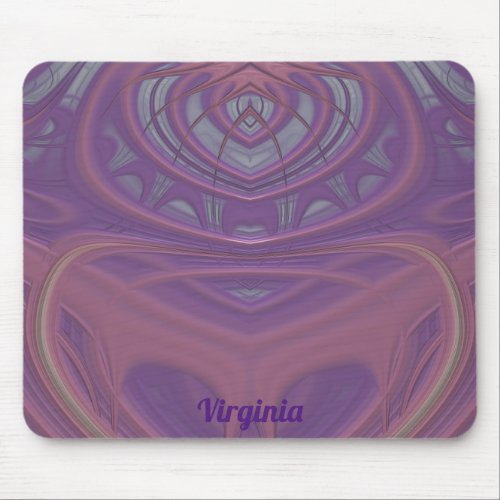 VIRGINIA  Pink Mauve and Lavender Design  Mouse Pad