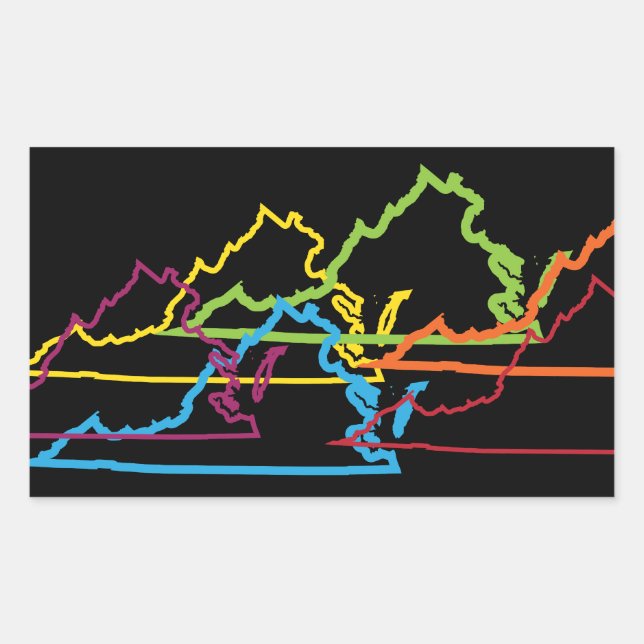 virginia pride blur rectangular sticker (Front)