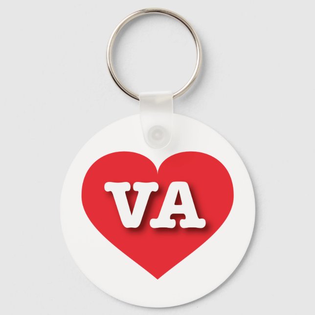 Virginia Red Heart - I love VA Keychain (Front)