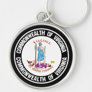 Virginia Round Emblem Keychain