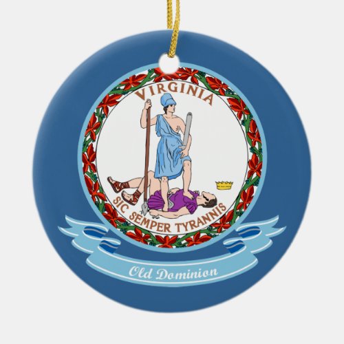 Virginia Seal Ceramic Ornament