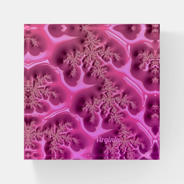 VIRGINIA ~ Shades of Pink ~ Paperweight (Front)