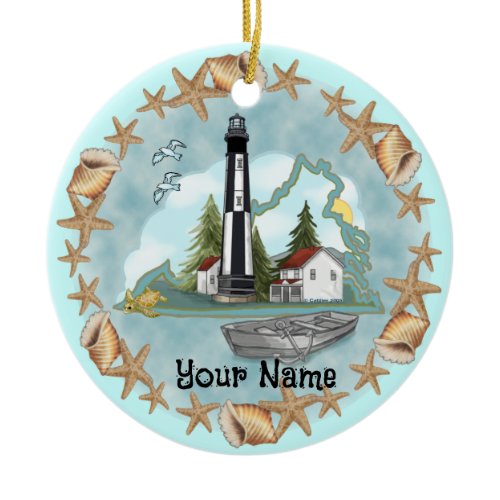 Virginia Shells Lighthouse Ornament