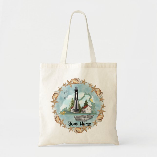 Virginia Shells Lighthouse  Tote Bag (Front)