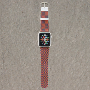 Virginia Silhouette Checker Pattern Orange Blue Apple Watch Band