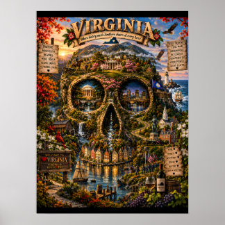 Virginia Skull Art Print | State of Mind