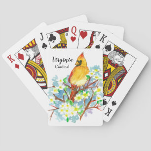Virginia Souvenir Gift Cardinal Bird Dogwood Poker Cards