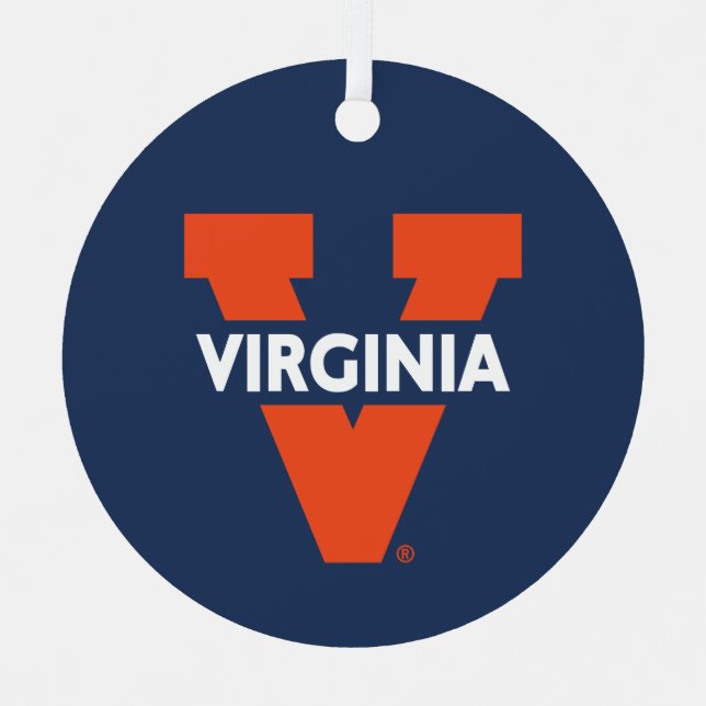 Virginia Split V Metal Ornament (Front)