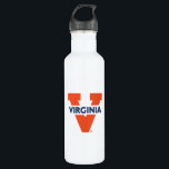 Virginia Split V Stainless Steel Water Bottle<br><div class="desc">Check out these Virginia Cavaliers designs! Show off your Virginia Cavaliers pride with these new University products. These make the perfect gifts for the Virginia student,  alumni,  family,  friend or fan in your life. All of these Zazzle products are customizable with your name,  class year,  or club. Go Wahoos!</div>