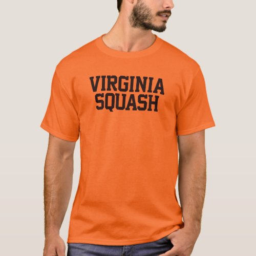 Virginia Squash orange Tee wiith logo front  back