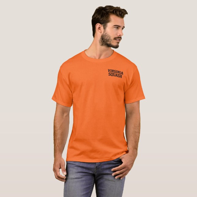Virginia Squash orange Tee wiith small front logo (Front Full)