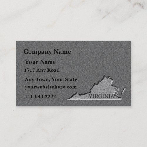 Virginia State Business card  carved stone look