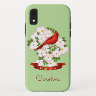 Virginia State Cardinal Bird and Dogwood Flower iPhone XR Case