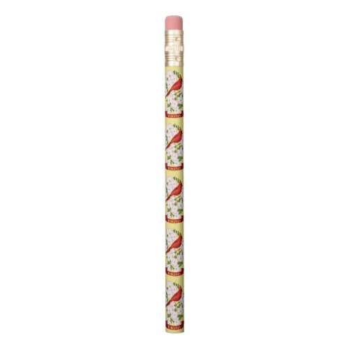 Virginia State Cardinal Bird and Dogwood Flower Pencil