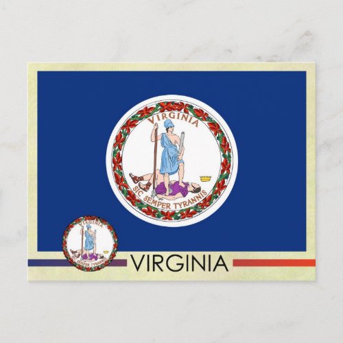 Virginia State Flag and Seal Postcard