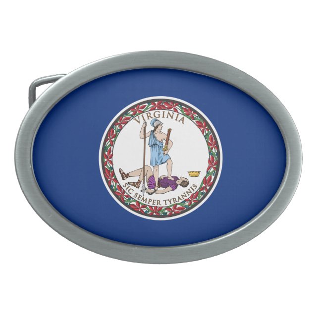 Virginia State Flag Belt Buckle (Front)