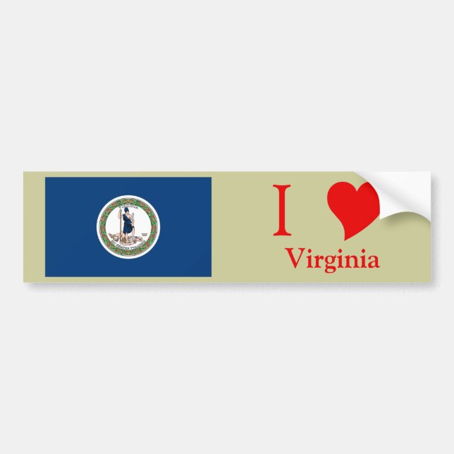 Virginia State Flag Bumper Sticker (Front)
