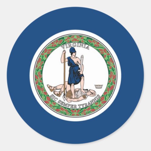 Virginia State Flag Classic Round Sticker