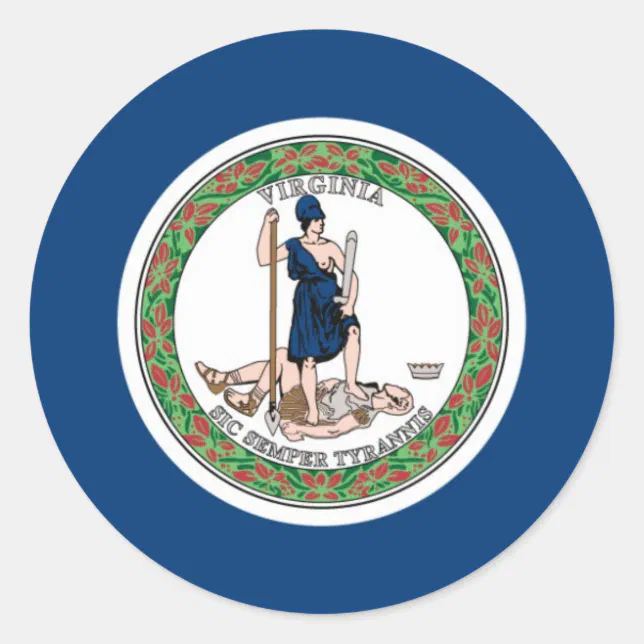 Virginia State Flag Classic Round Sticker | Zazzle