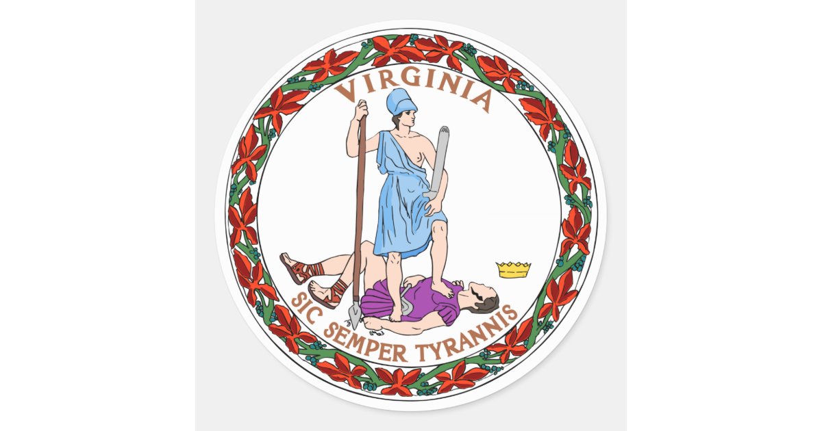 Virginia State Flag Classic Round Sticker | Zazzle