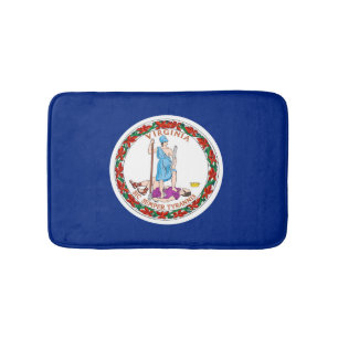Virginia State Flag Design Bathroom Mat